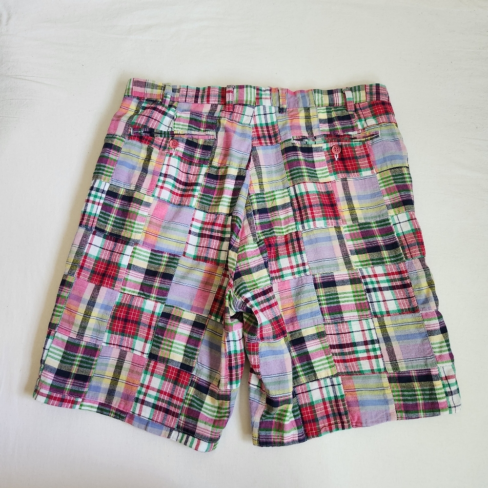 Bw Bowen & Wright Madras Plaid Patchwork Shorts R… - image 4
